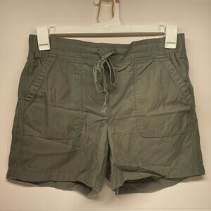 Talbots Cotton Tencel Blend Army Green Shorts Drawstring Waist 30” Size Medium